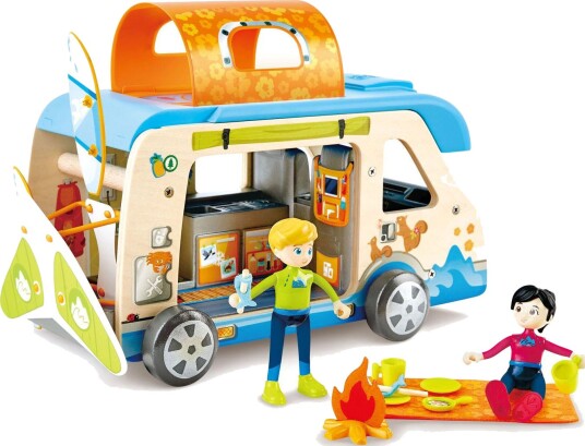 Hape Adventure Van Dukkehus – Inkludert 2 Dukker Fra 3 år 23 Deler