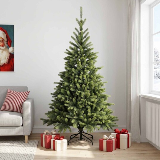 vidaXL Kunstig sammensatt juletre 240 cm PVC og metall Grønn