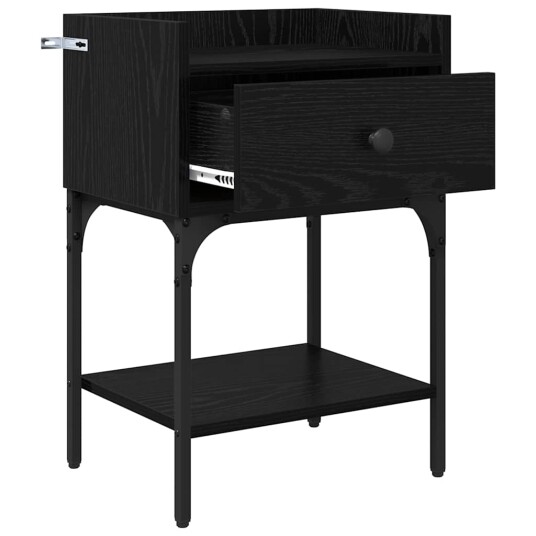  Nattbord 2 pcs Svart eik 40 x 29 x 60 cm Konstruert tre