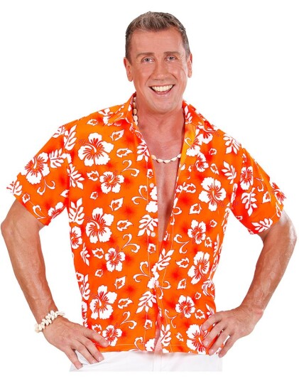 Orange Hawaii Kostymeskjorte XXL Orange Hawaii Kostymeskjorte XXL