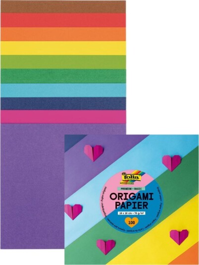 Folia Premium Origamipapir Basic 100 ark