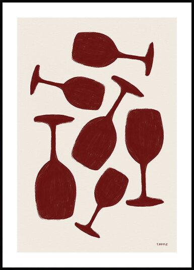 Abstract  Wine Glasses Plakat Plakat / 70x100cm
