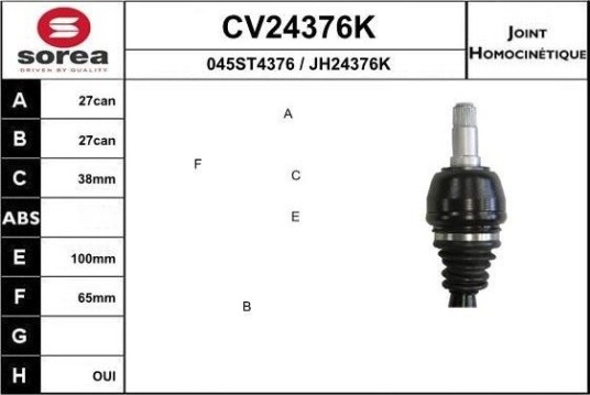 Drivledd EAI CV24376K