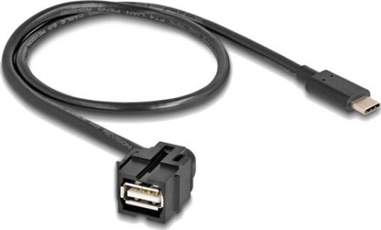 Delock Usb-Kabel 24 Pin Usb-C Hann Til Usb Hunn Angled Usb 2.0 0.5 M Svart