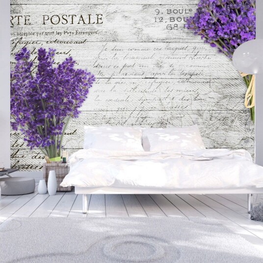 Fototapet Lavender Postcard 150x105 - Artgeist sp. z o. o.