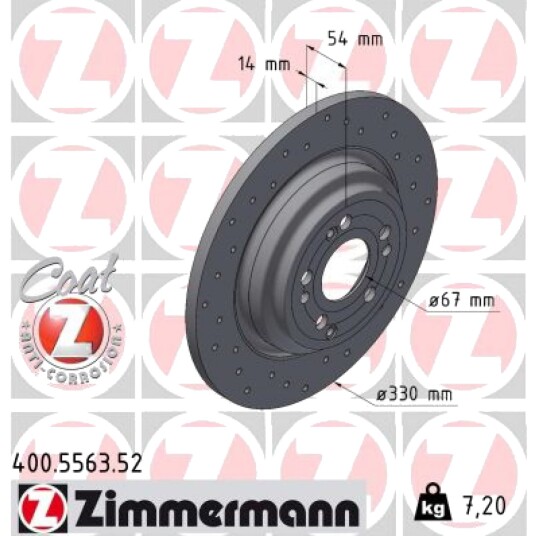 Bremseskive ZIMMERMANN 400.5563.52