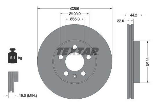 Bremseskive TEXTAR 92303803 Bremseskive TEXTAR 92303803