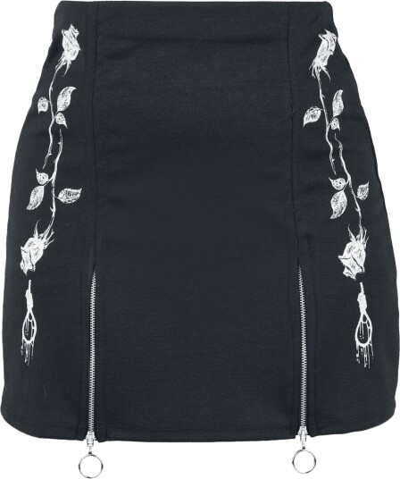 Paleface Swiss Kort skjørt Zip Roses S til XXL Damer svart