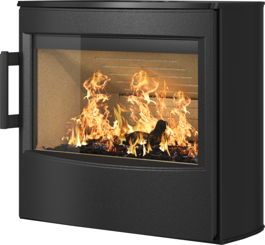 Wiking Maxi 2 Svart Vegghengt Vedovn Med Ståldør Wiking Maxi 2 Svart Vegghengt Vedovn Med Ståldør