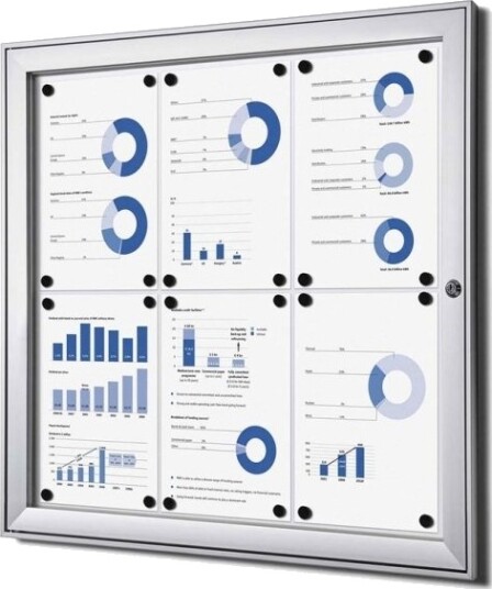 Twin Whiteboard Udhængsskab Til Indendørs Og Udendørs Med Overdækning – 6 X A4 Twin Whiteboard Udhængsskab Til Indendørs Og Udendørs Med Overdækning – 6 X A4