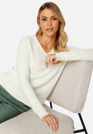 VILA Ril L/S V-neck Knit Top White Alyssum XXL VILA Ril L/S V-neck Knit Top White Alyssum XXL