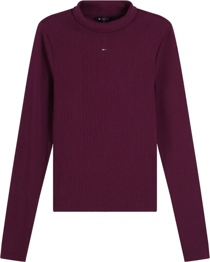 Tommy Jeans Tjw Essential Mock Neck CALYPSO BERRY XS