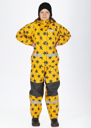 Swedemount Drop Fleece Rain Set Jr Mustard Yellow/Charcoal 110 Regnjakker Swedemount Drop Fleece Rain Set Jr Mustard Yellow/Charcoal 110 Regnjakker