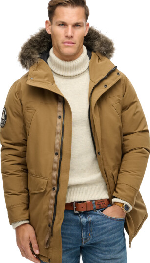 Superdry Everest Faux Fur Parka Jacket Brown XL Superdry Everest Faux Fur Parka Jacket Brown XL