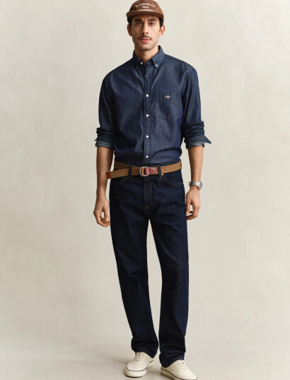 GANT Gant Straight Fit Jeans   Navy   31 x 32