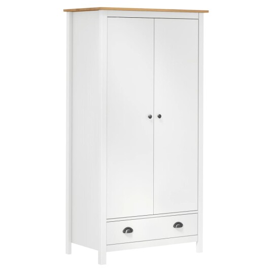vidaXL Garderobeskap 2 dører Hill hvit 89x50x170 cm heltre furu