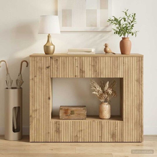 vidaXL Konsollbord Artisan Eik 101 x 29 x 74 cm Konstruert tre