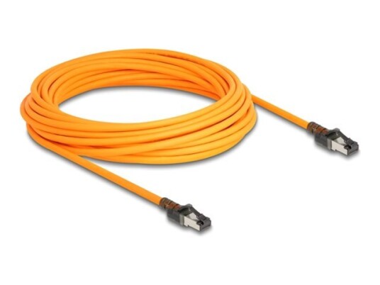 Delock Koblingskabel Rj-45 Hann Til Rj-45 Hann 10 M 6.2 Mm S/Ftp Cat 6A Port Finder Function Usb-C Powered Halogenfri Med Støvel Uten Hindringer Oransje