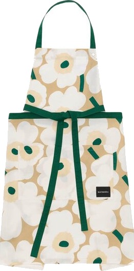 Marimekko   Pieni Unikko forkle 85 cm sand/hvit/smaragdgrønn