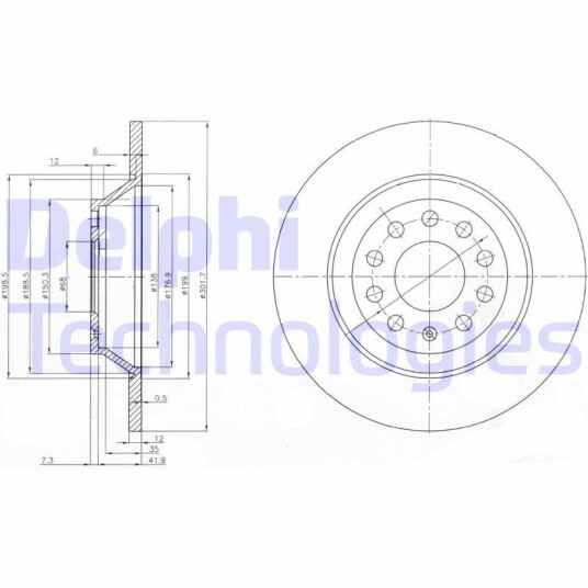 Bremseskive DELPHI BG3956C