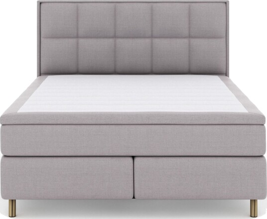 Select No 6 Komplett Sengepakke 210x210 Fast Watergel Lysegrå/Kopperben