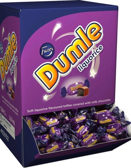 3 kg Dumle Lakris Godteriautomat med Sjokoladetrukket Lakrisbiter Ca 394 stk 3 kg Dumle Lakris Godteriautomat med Sjokoladetrukket Lakrisbiter Ca 394 stk