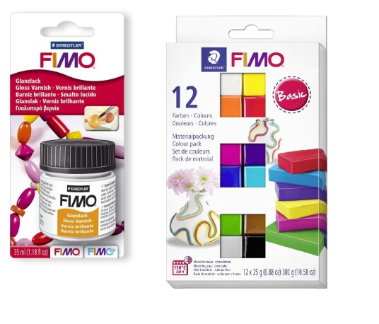 FIMO Acces Gloss Lacquer 35ml &  Soft Set 12x25g Basic