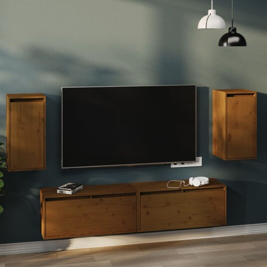vidaXL Veggskap 2 stk honningbrun 30x30x60 cm heltre furu vidaXL Veggskap 2 stk honningbrun 30x30x60 cm heltre furu