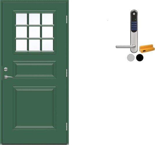 Ytterdør Swedoor Advance-Line Classic Ives med Yale Doorman Classic Home