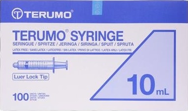 Terumo sprøyte 10ml luer lock 100 stk Terumo sprøyte 10ml luer lock 100 stk