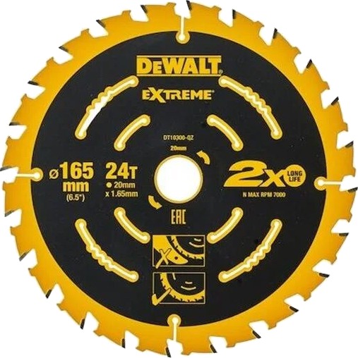 Dewalt DT10300-QZ EXTREME 2nd Fix Circular Saw Blade 165mm 20mm Bore 24T