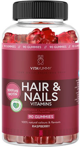 VitaYummy Hair & Nails Bringebær   90 Stk