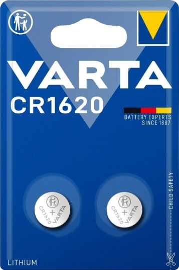 Varta CR1620 Lithium Knappcellebatterier 2-pakning, 3V Batteri