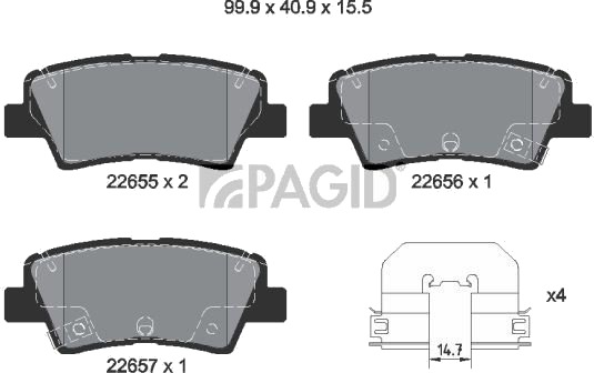 PAGID T2696N Bremseklosser