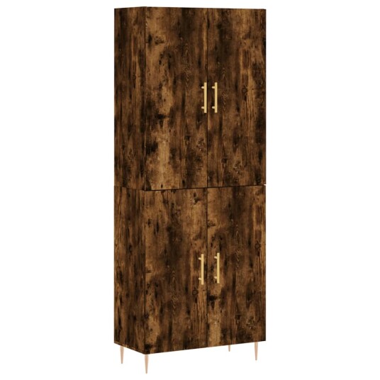 vidaXL Highboard røkt eik 69,5x34x180 cm konstruert tre 8720845409210