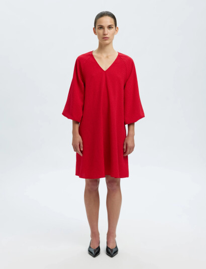 Selected Slfamida 3/4 Short Dress B Red 40 Selected Slfamida 3/4 Short Dress B Red 40