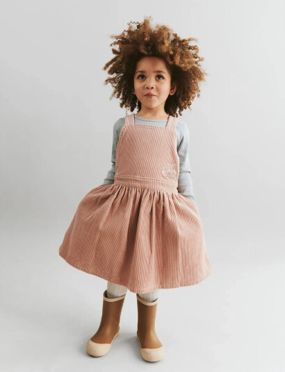 Wheat Pinafore Agnes - Coral - 110 Wheat Pinafore Agnes - Coral - 110