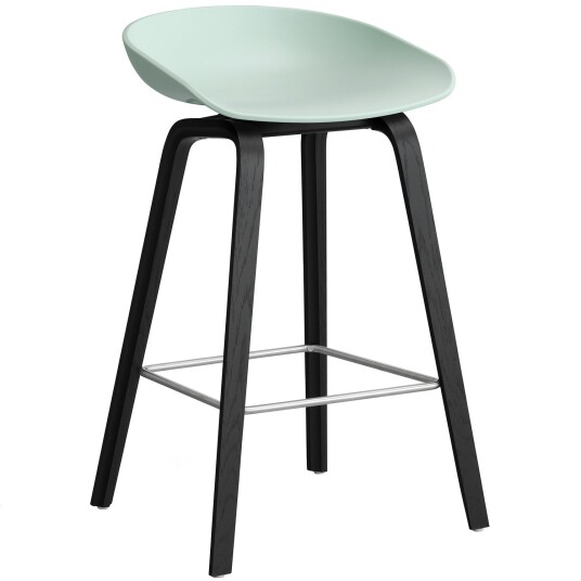 Hay AAS 32 2.0 Barstol 65 cm Svartlakkert Eik / Dusty Mint