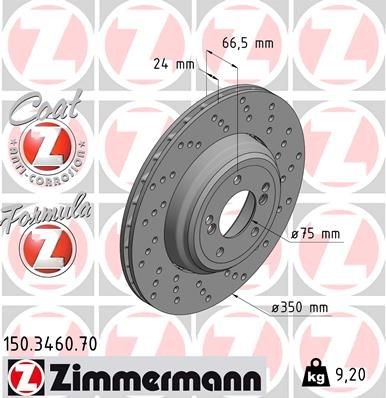Bremseskive ZIMMERMANN 150.3460.70