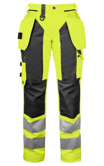 ProJob 6519 Håndverksbukse Dame En Iso 20471 Kl 2 Yellow/Black C50