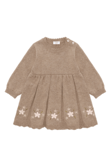 Hust And Claire Hust & Claire Klara Flower kjole til baby biscuit 74