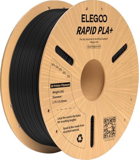 Elegoo Rapid PLA+ Filament Svart 1.75 mm 1 kg