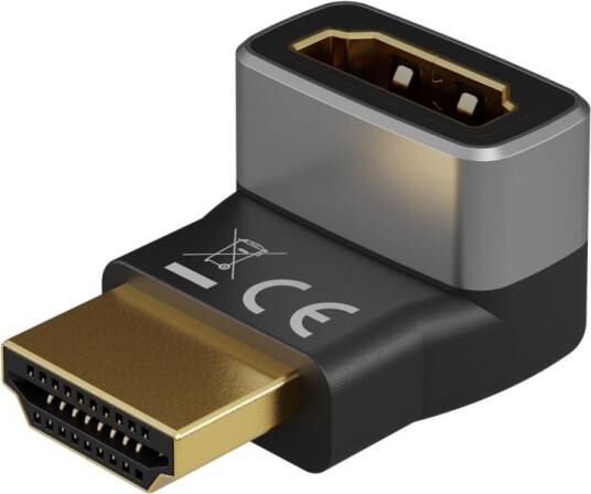 Goobay HDMI™ vinkeladapter 90° vertikal, 8K/60Hz HDMI™-kontakt (type A) > HDMI™-kontakt (type A) 90° Goobay HDMI™ vinkeladapter 90° vertikal, 8K/60Hz HDMI™-kontakt (type A) > HDMI™-kontakt (type A) 90°