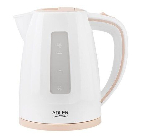 Adler Vannkoker 1,7L 2200W Hvit med Tørrkokingsbeskyttelse