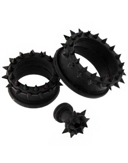 Piercing Tunnel With Spiked EdgeSvart Strl 22 mm