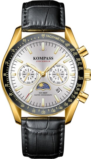Kompass Day Night Master Chronograph Gold Silver Black