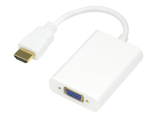 Deltaco HDMI-VGA8-K - Videokonverter - HDMI - VGA - hvit