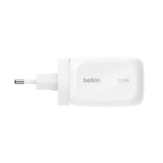Belkin BoostCharge Pro 100W GaN Vegglader med Reiselader - 3 Porter (2x USB-C, USB)