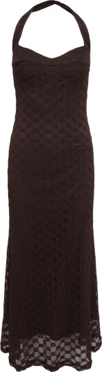 Bardot Mariko Halter Neck Midi Dress   DARK CHOCO   34