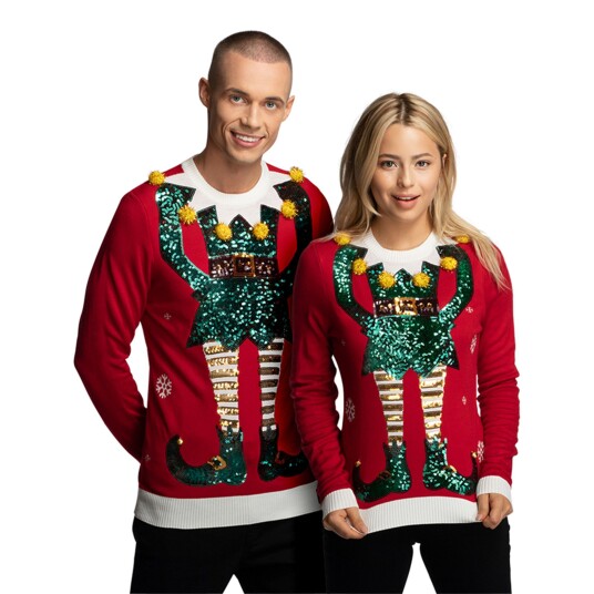 Silly Santa Alv Julegenser - X-Large